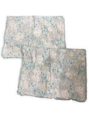 2 LC Lauren Conrad Teal Floral Boho Cotton Pillow Cases (2)